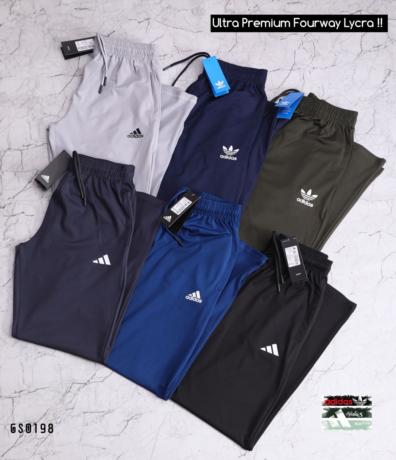 ​adidas Premium Quality UltraSoft Fourway Lycra Sports Men&#39;s Tracks - 40 Pc
