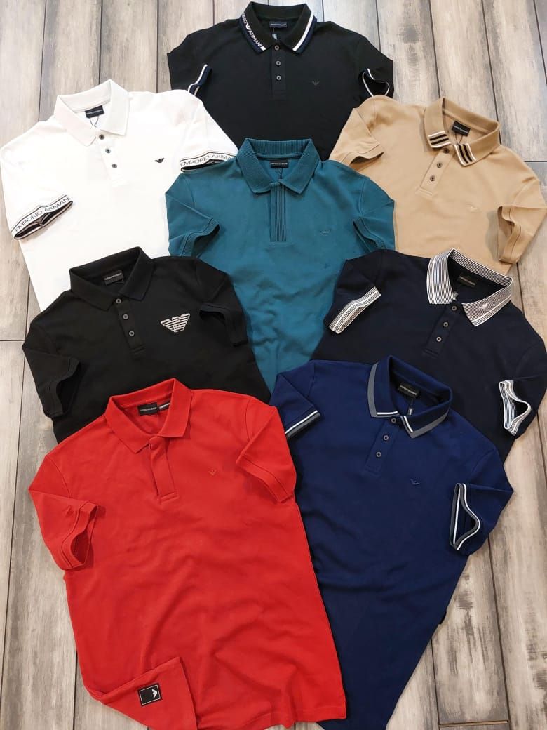 ​Emporio Armani Premium Quality Collar Neck Half Sleeve Men&#39;s T-shirt - 68 Pc