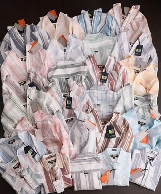 I  CAN KIDS COTTON  LENIN STRIPES &amp; CHECKS SHIRT -50 PC