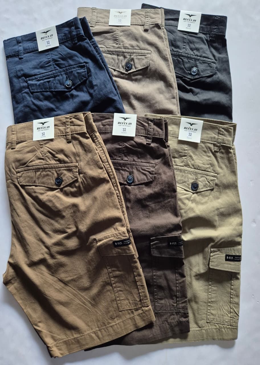 ​REFLY Premium Quality Cotton Men&#39;s Cargo Shorts - 45 Pc