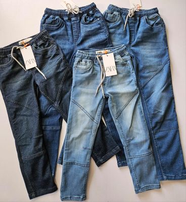 ​Zara Premium Quality Cotton Lycra Boy&#39;s &amp; Girl&#39;s Denim Joggers - 50 Pc