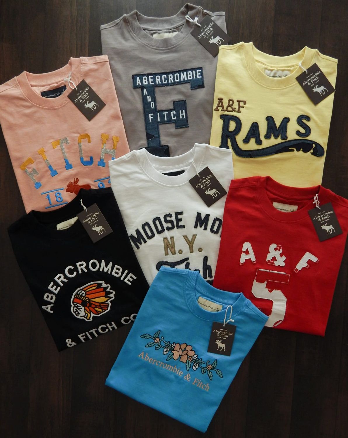 Abercrombie and Fitch Premium Quality Cotton Round Neck Half Sleeve Men&#39;s T-shirt - 60 Pc