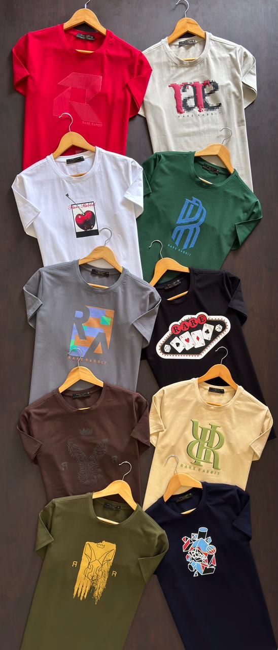 RARE RABBIT Premium Quality Cotton Round Neck Half Sleeve Men&#39;s T-shirt - 44 Pc
