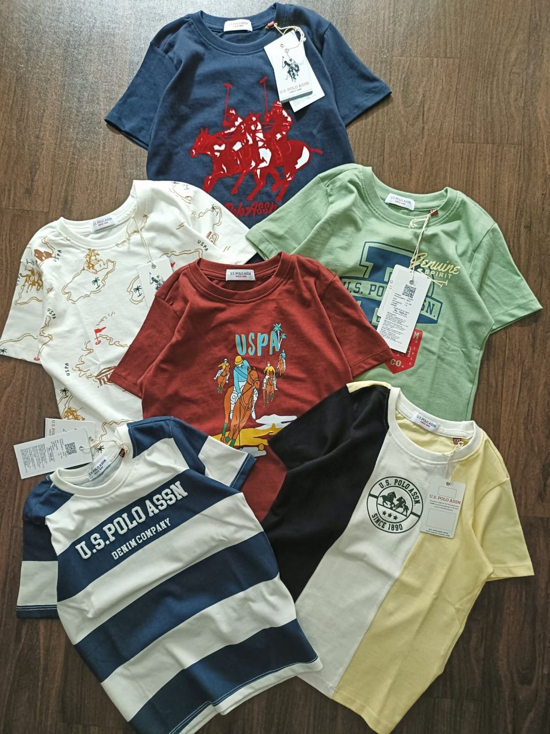 US POLO Premium Quality Cotton Round Neck Half Sleeve Kid&#39;s T-shirt - 48 Pc