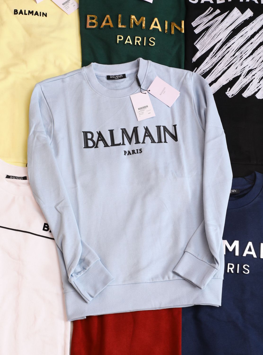 BALMAIN Premium Quality Cotton Round Neck Full Sleeve Men&#39;s T-shirt - 65 Pc