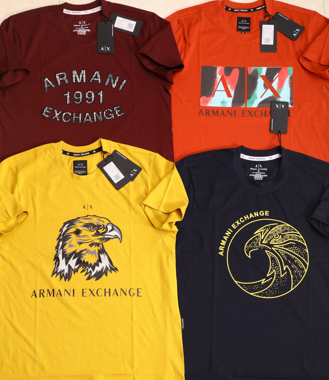 ​ARMANI EXCHANGE Premium Quality Round Neck Half Sleeve Men&#39;s T-shirt - 70 Pc