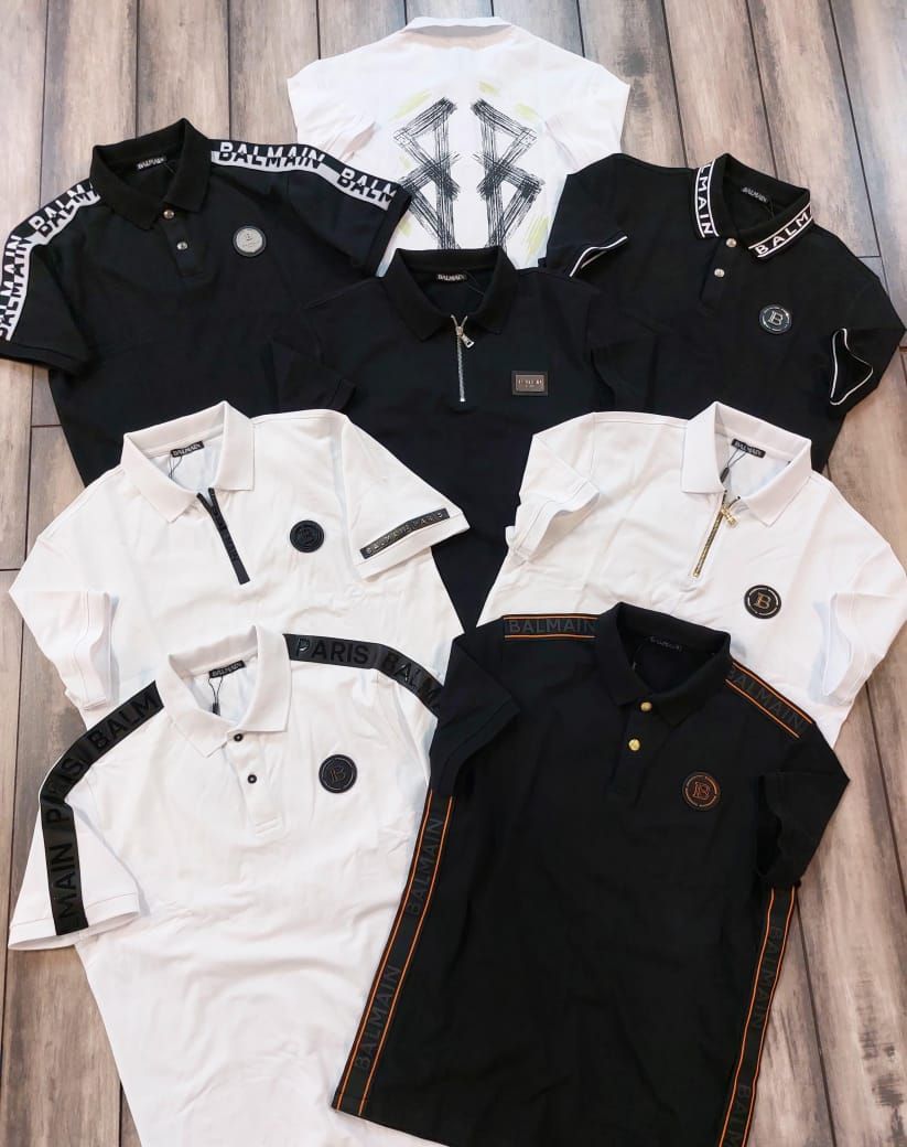 Balmain Premium Quality Collar Neck Half Sleeve Men’s Polo T-Shirts - 60 Pc