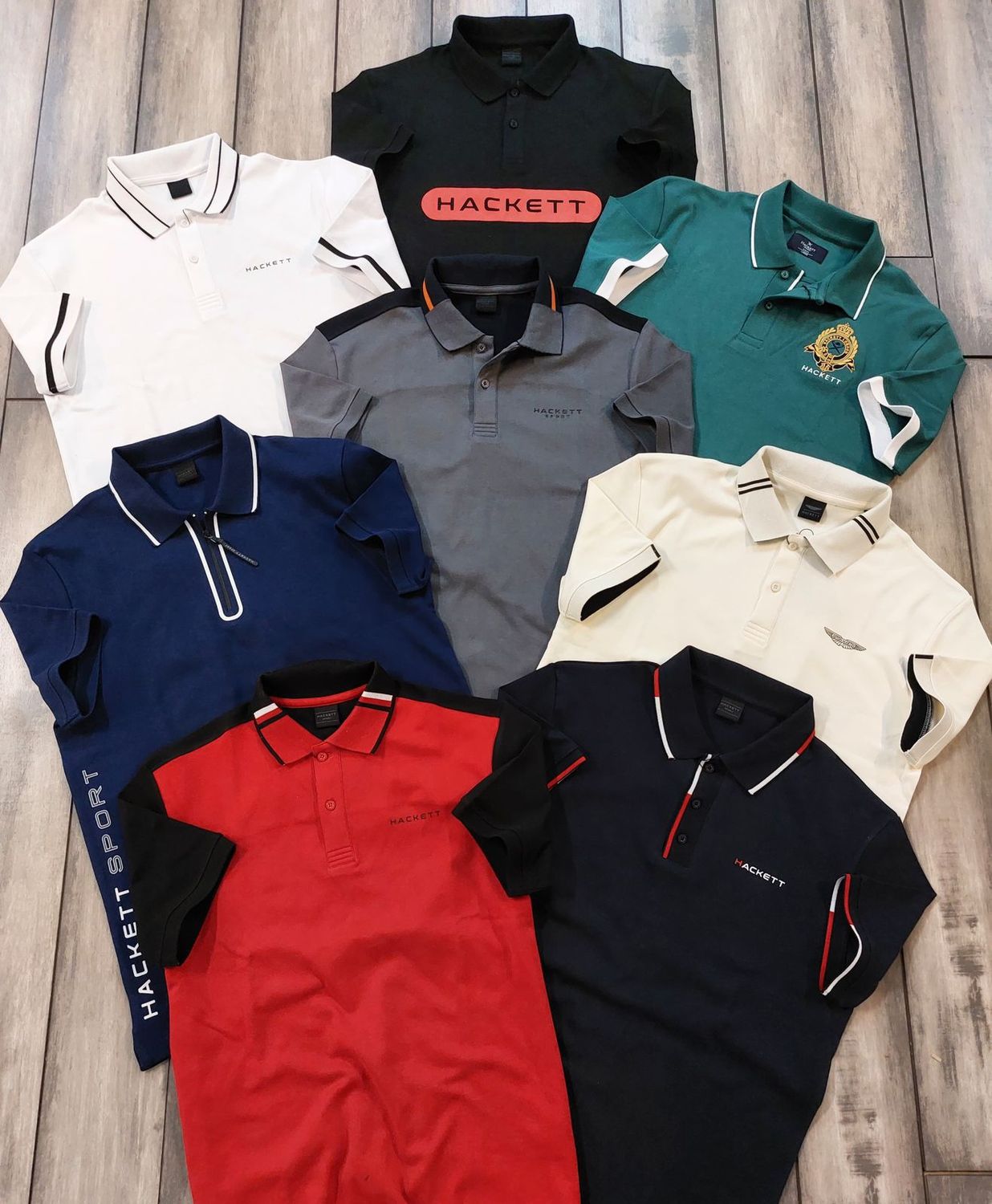 ​Hackett Premium Quality Collar Neck Half Sleeve Men&#39;s T-shirt - 68 Pc