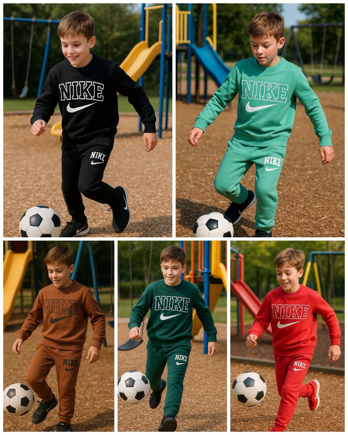 NIKE Premium Quality Cotton Round Neck Full Sleeve Kids Sweatshirt &amp; Trackpant - 60 Pc