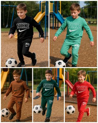 Nike Premium Quality Cotton Round Neck Full Sleeve Kids Sweatshirt &amp; Trackpant - 60 Pc
