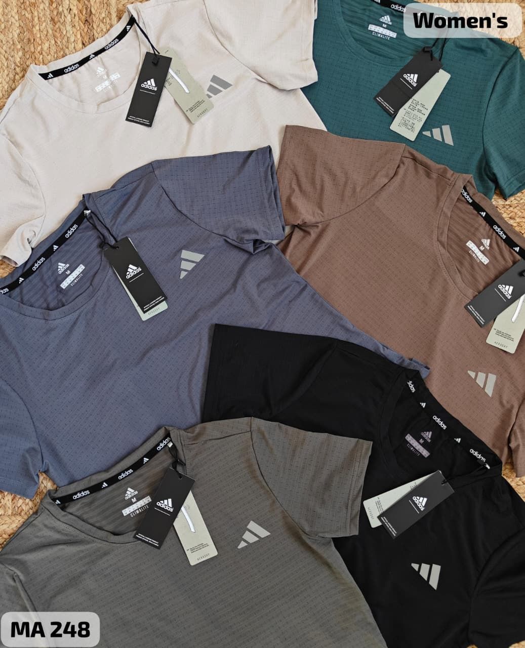 ADIDAS Premium Quality Active Wear Round Neck Half Sleeve Women&#39;s T-shirt - 68 Pc