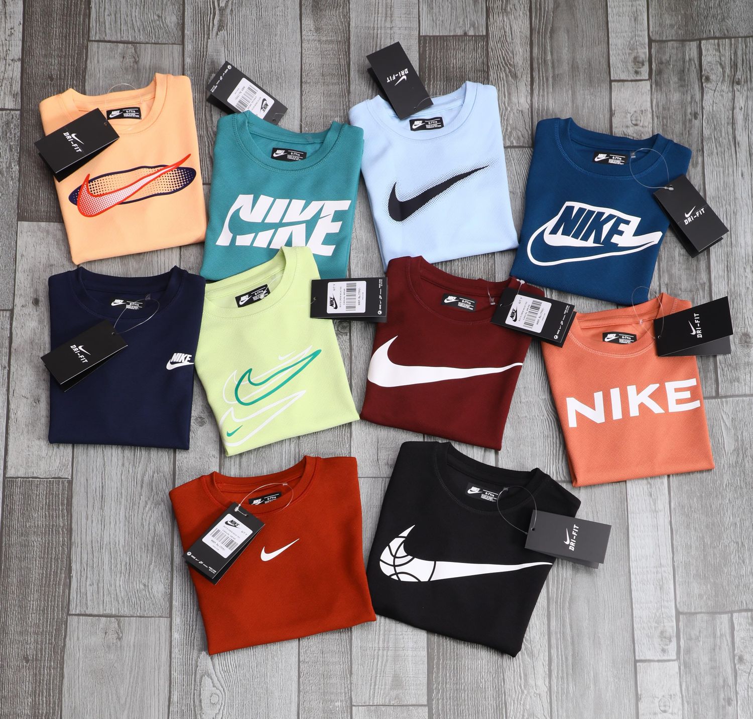 NIKE Premium Quality (UNISEX) Boy&#39;s and Girl&#39;s Sports Wear Lycra Round Neck Half Sleeve Kids T-shirt - 64 Pc