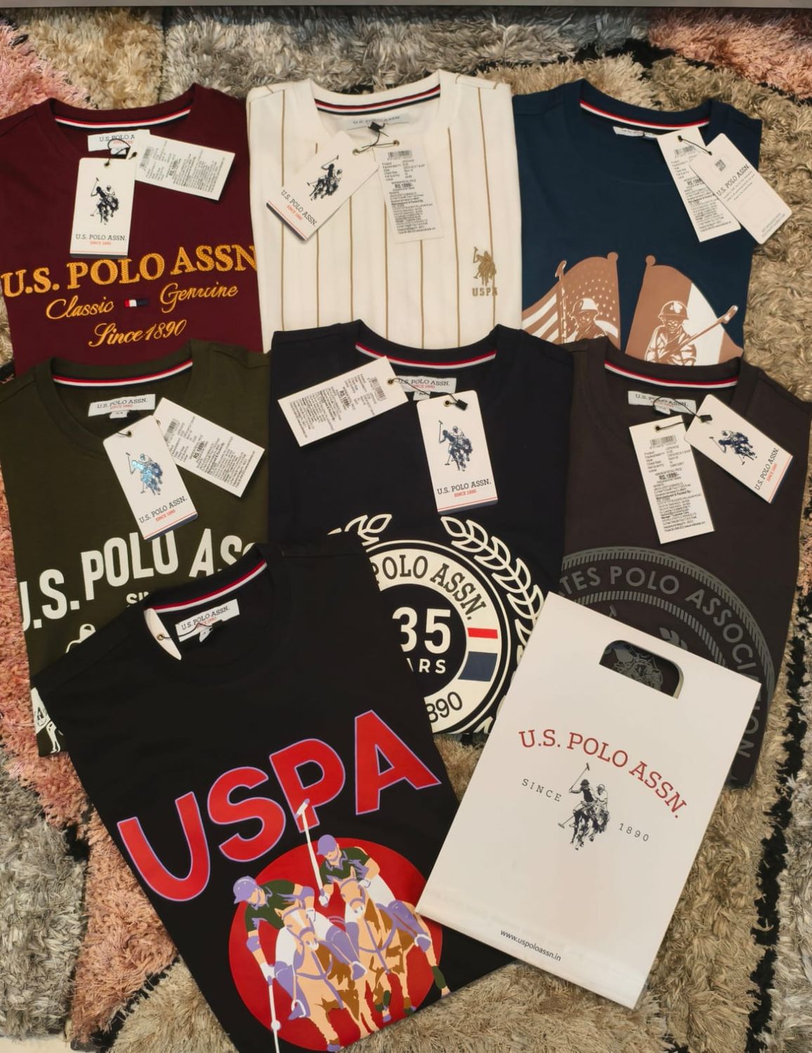 US POLO Premium Quality Cotton Round Neck Half Sleeve Men&#39;s T-shirt - 60 Pc