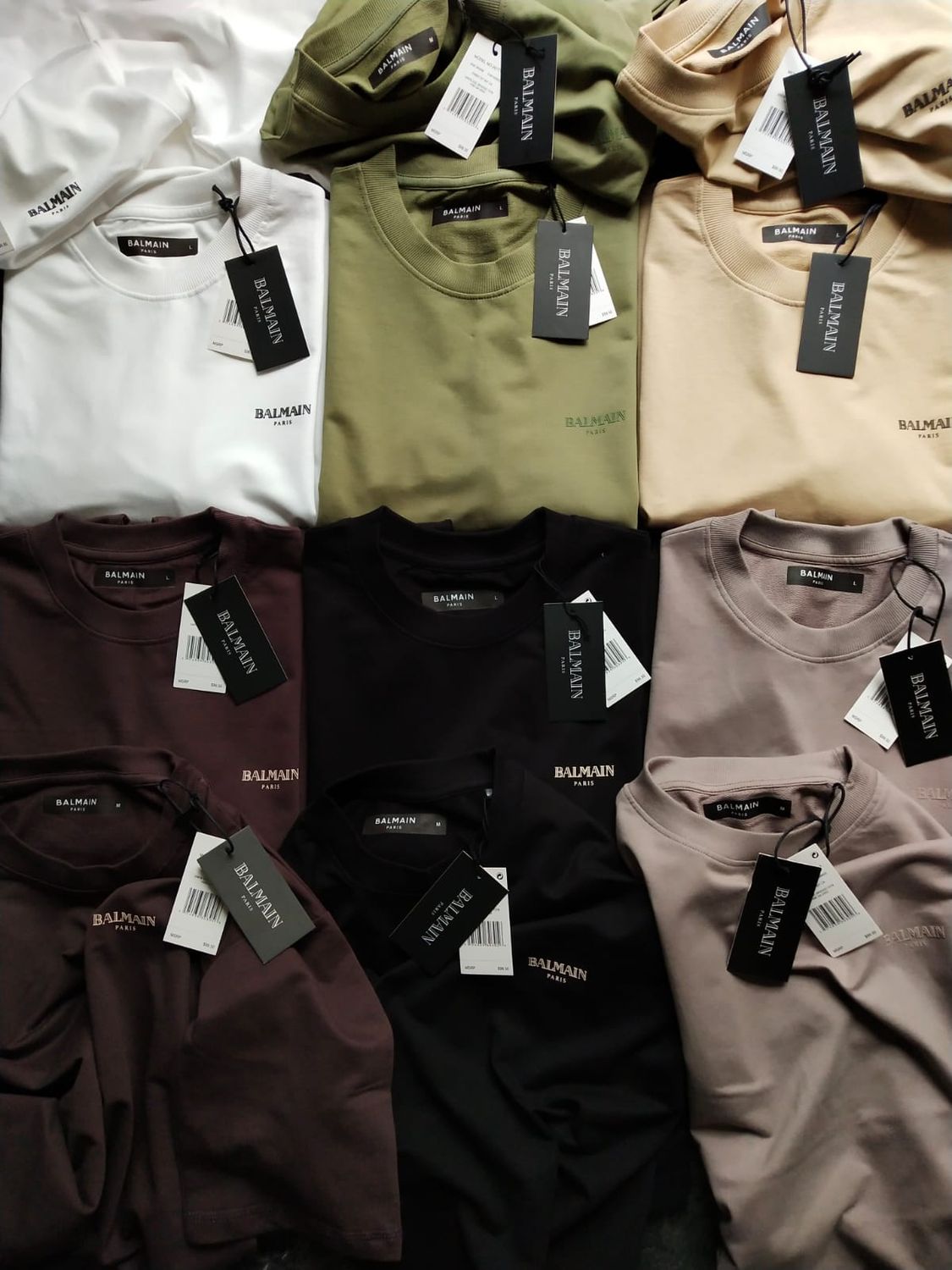 ​BALMAIN Premium Quality Oversized Dropshoulder Round Neck Half Sleeve Men&#39;s T-shirt - 50 Pc