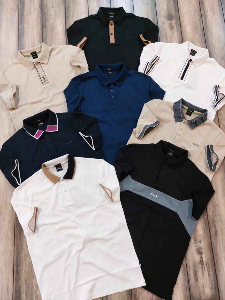​BOSS Premium Quality Collar Neck Half Sleeve Men&#39;s T-shirt - 68 Pc