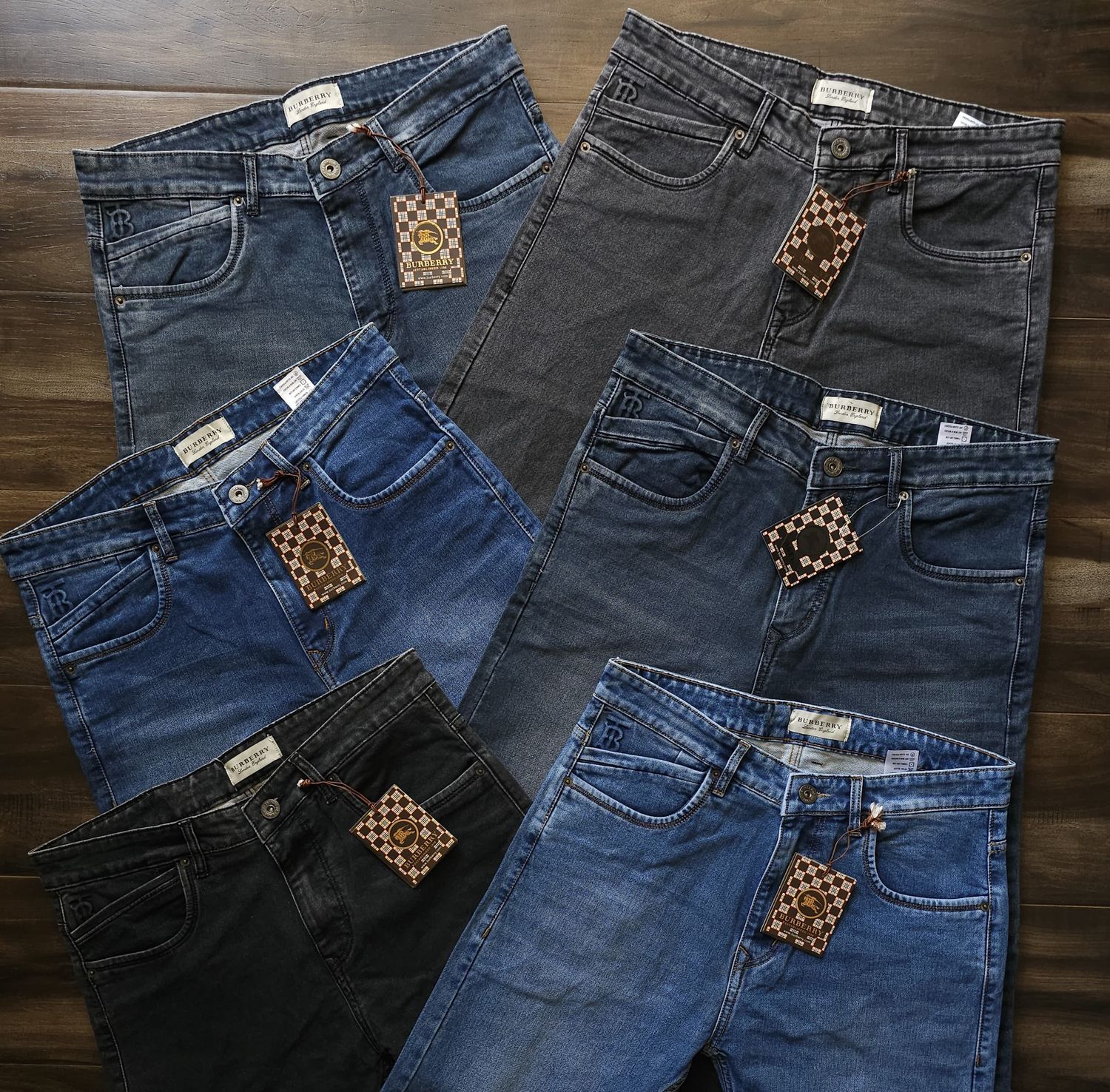 BURBERRY Premium Quality (Big Size) Cotton Lycra Slim Fit Men&#39;s Jeans - 37 Pc