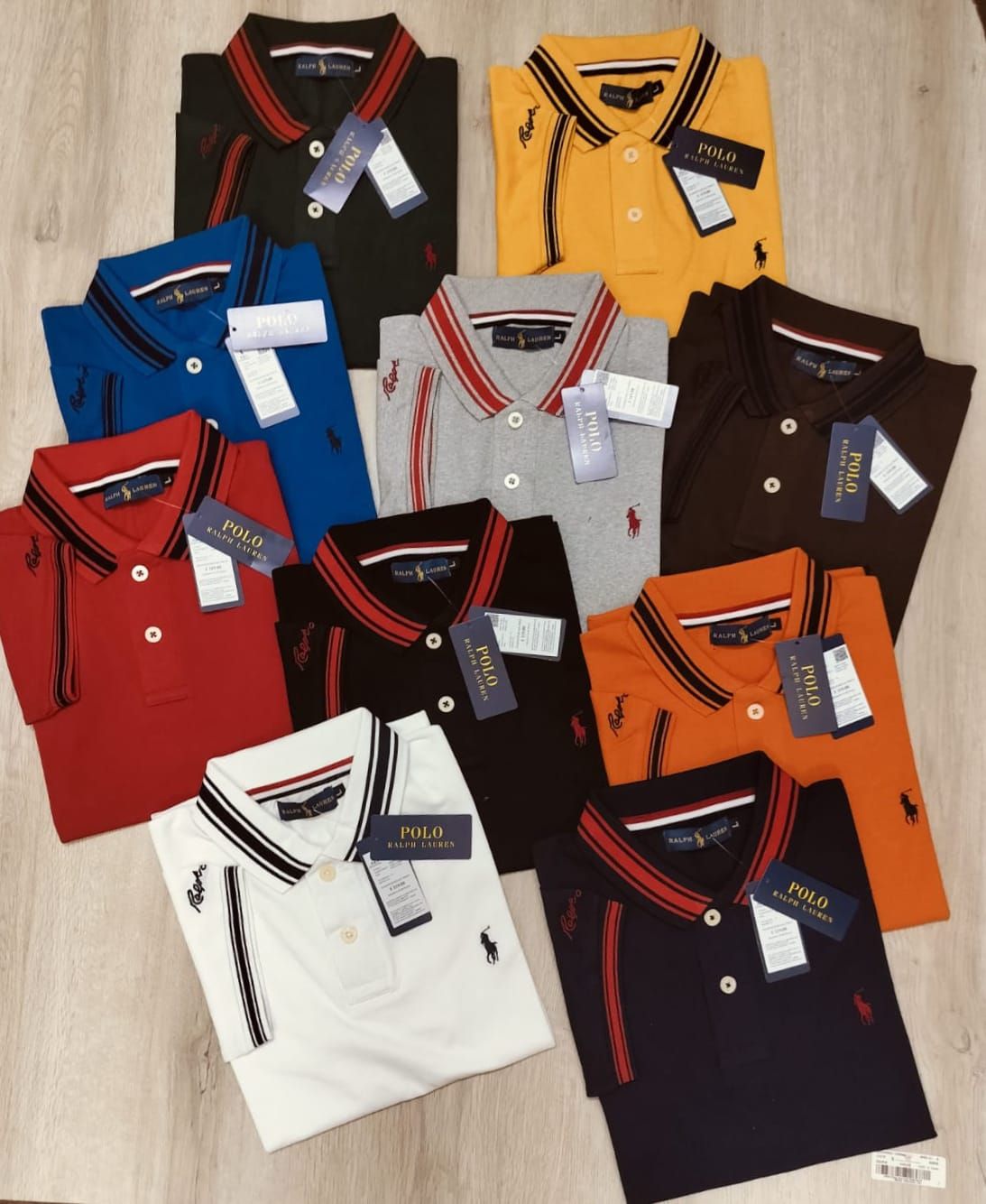 RL Polo Premium Quality Cotton Collar Neck Half Sleeve Men&#39;s Polo T-shirt - 42 Pc
