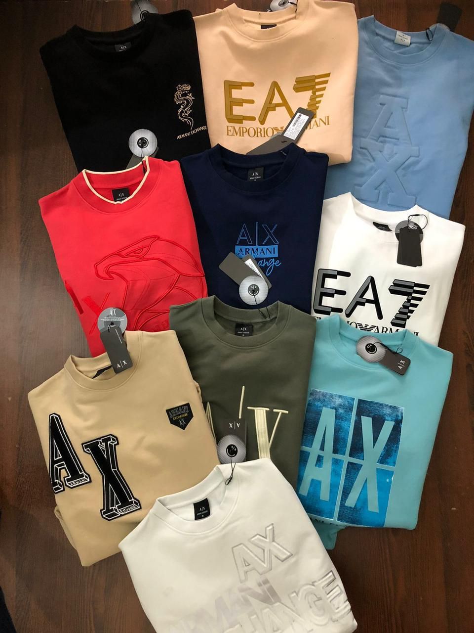 ​Armani Exchange Premium Quality Lycra Round Neck Half Sleeve Men&#39;s T-shirt - 73 Pc