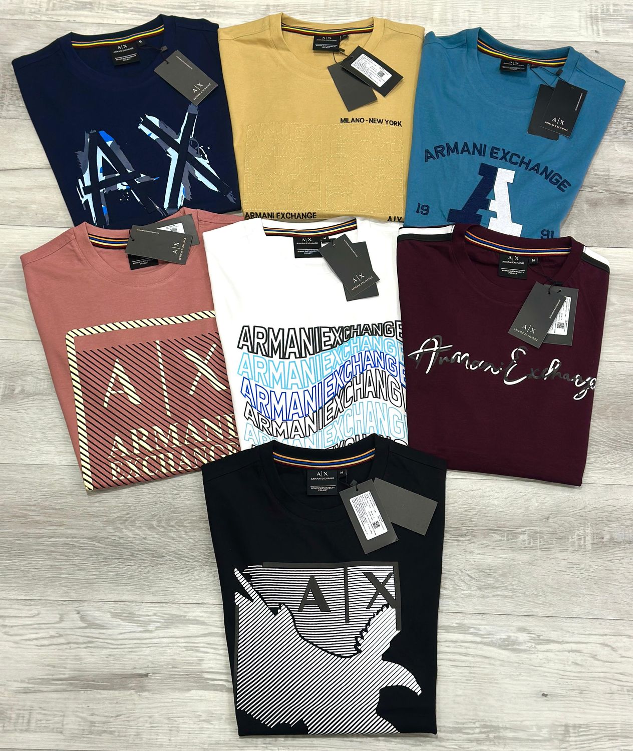 ​Armani Exchange Premium Quality Cotton Round Neck Half Sleeve Men&#39;s T-shirt - 45 Pc