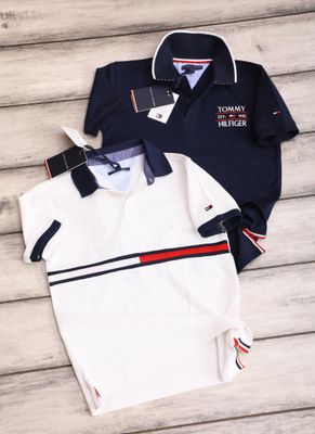 ​Tommy Hilfiger Premium Quality Cotton Collar Neck Half Sleeve Kids's Polo T-shirt - 55 Pc