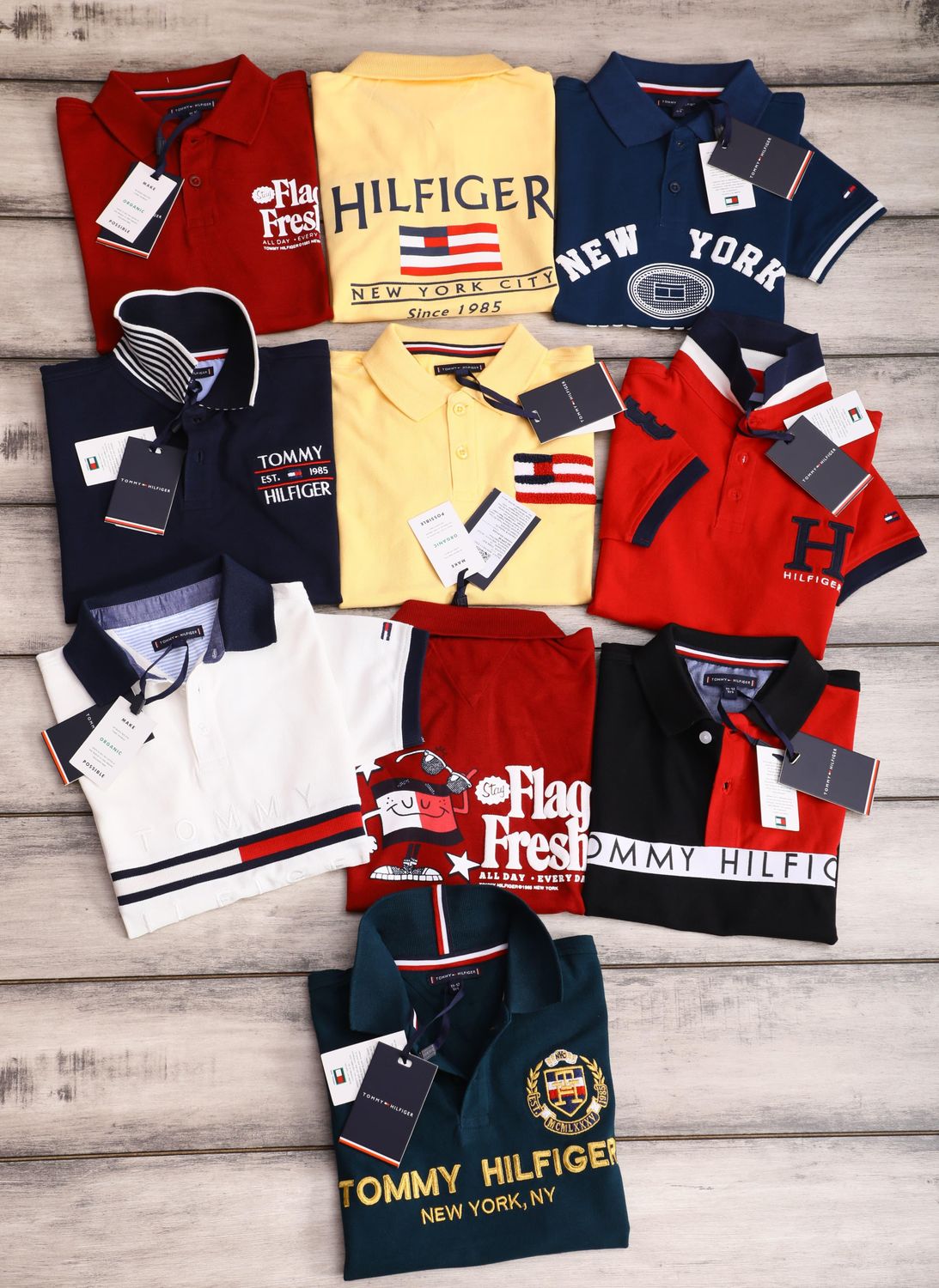 ​TOMMY HILFIGER Premium Quality Cotton Collar Neck Half Sleeve Kids&#39;s Polo T-shirt - 55 Pc