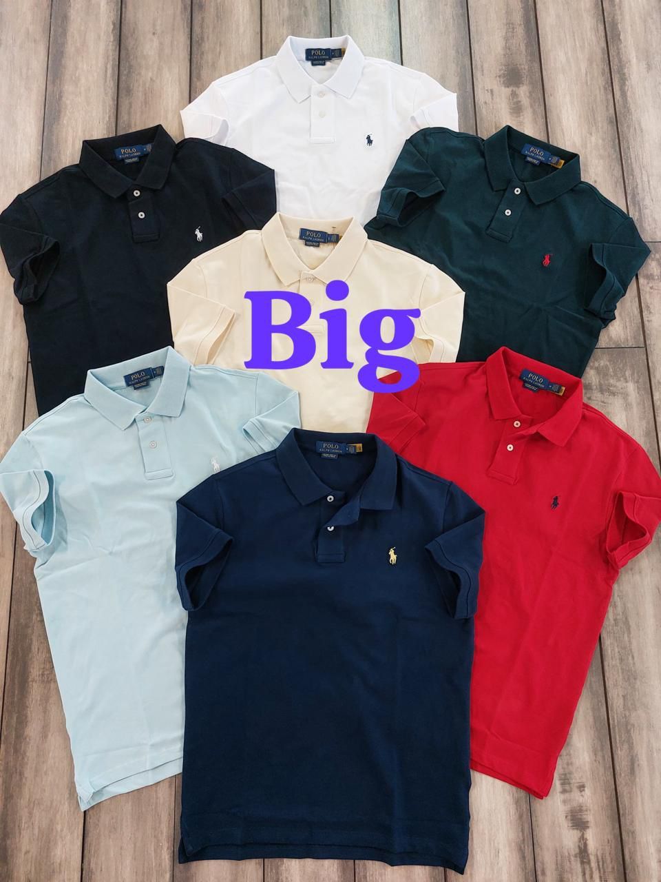 Ralph Lauren (Big Size) Premium Quality Collar Neck Half Sleeve Men’s Polo T-Shirts - 44 Pc