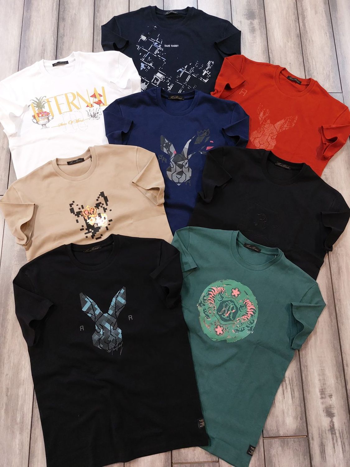 Rare Rabbit Premium Quality Round Neck Half Sleeve Men&#39;s T-Shirts - 68 Pc