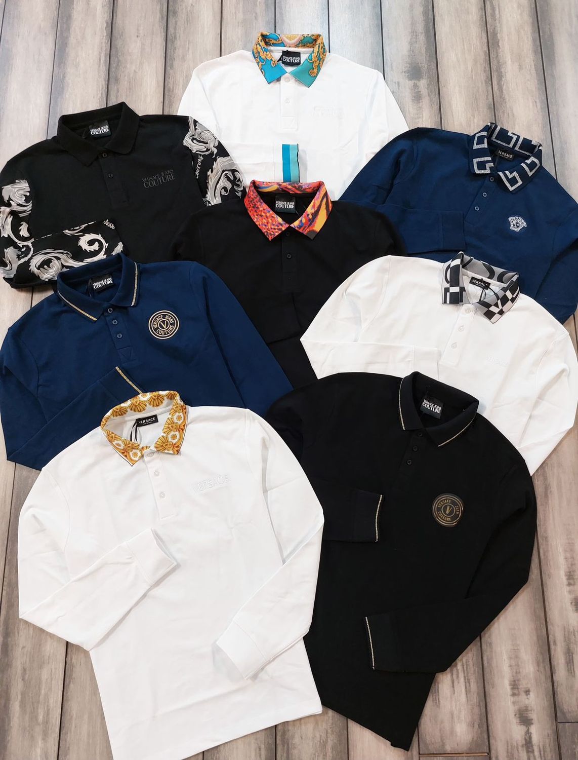 Versace Premium Quality Collar Neck Full Sleeve Men&#39;s Polo T-shirt - 60 Pc