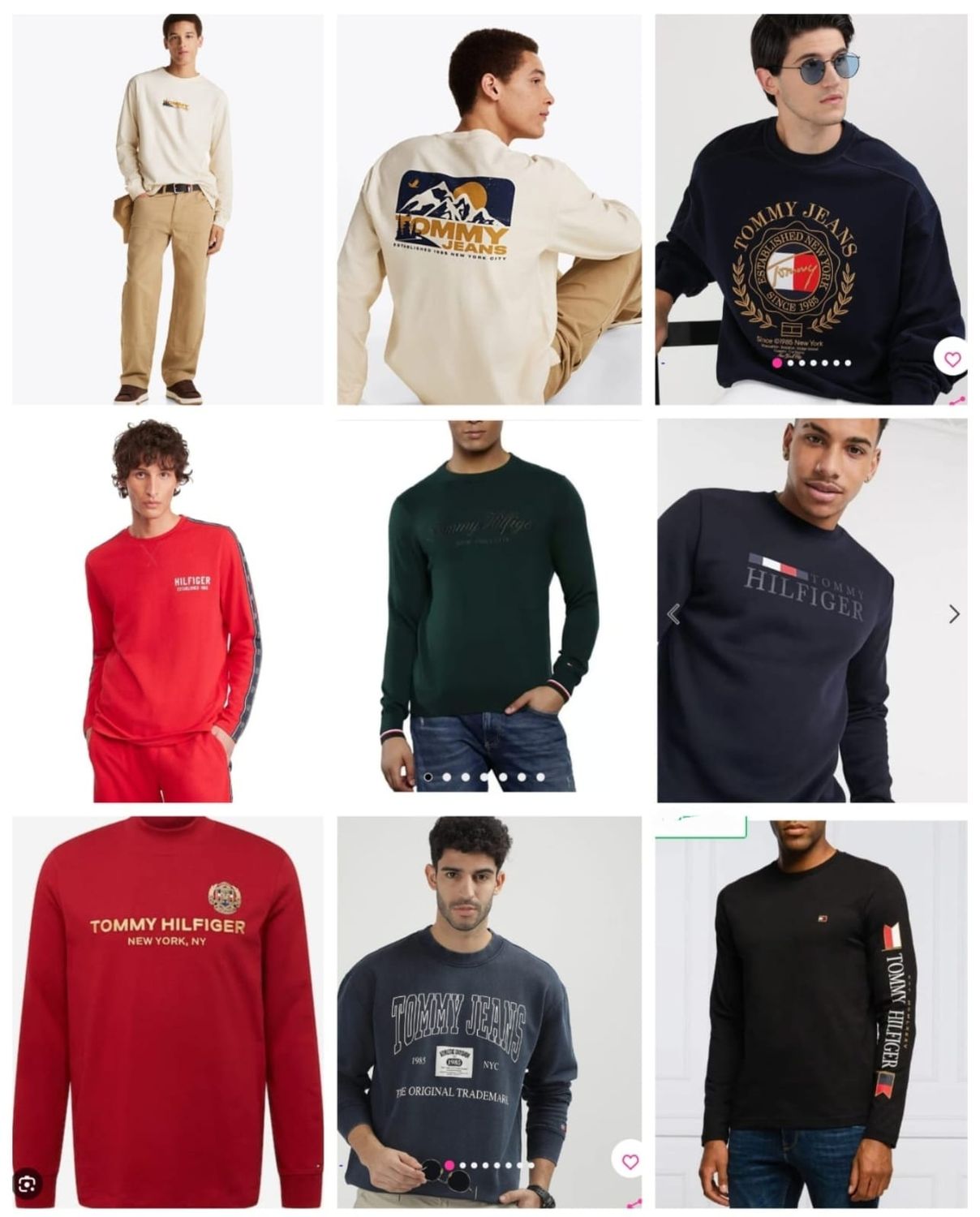 ​TOMMY Premium Quality Cotton Round Neck Full Sleeve Men&#39;s T-shirt - 58 Pc