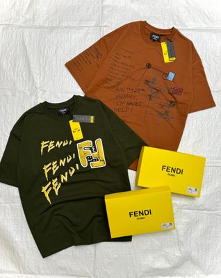 ​Fendi Premium Quality Cotton Drop Shoulder Crew Neck Half Sleeve Men&#39;s T-shirt - 42 Pc
