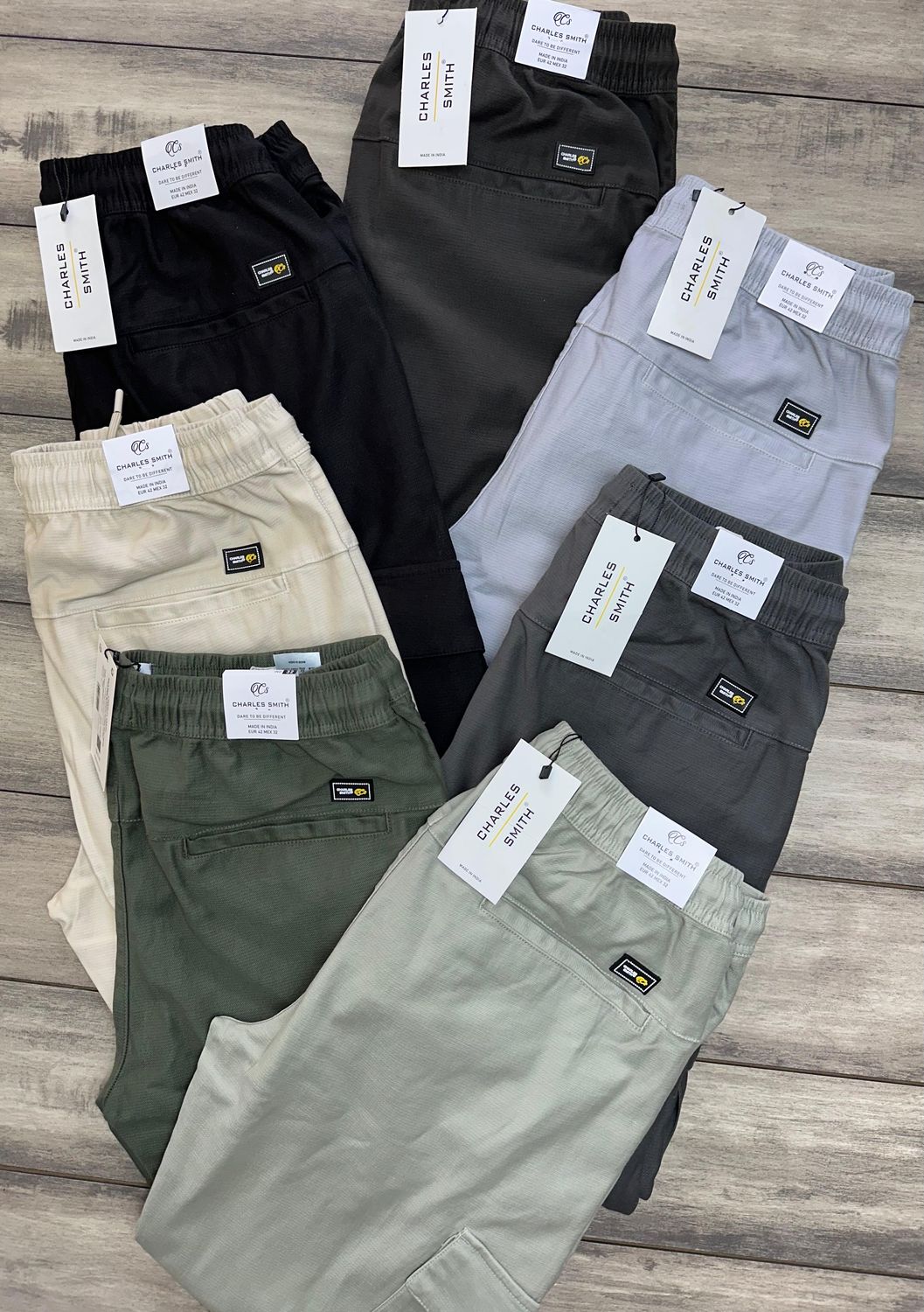 ​CHARLES SMITH Premium Quality Cotton Men&#39;s Cargo Pant - 56 Pc