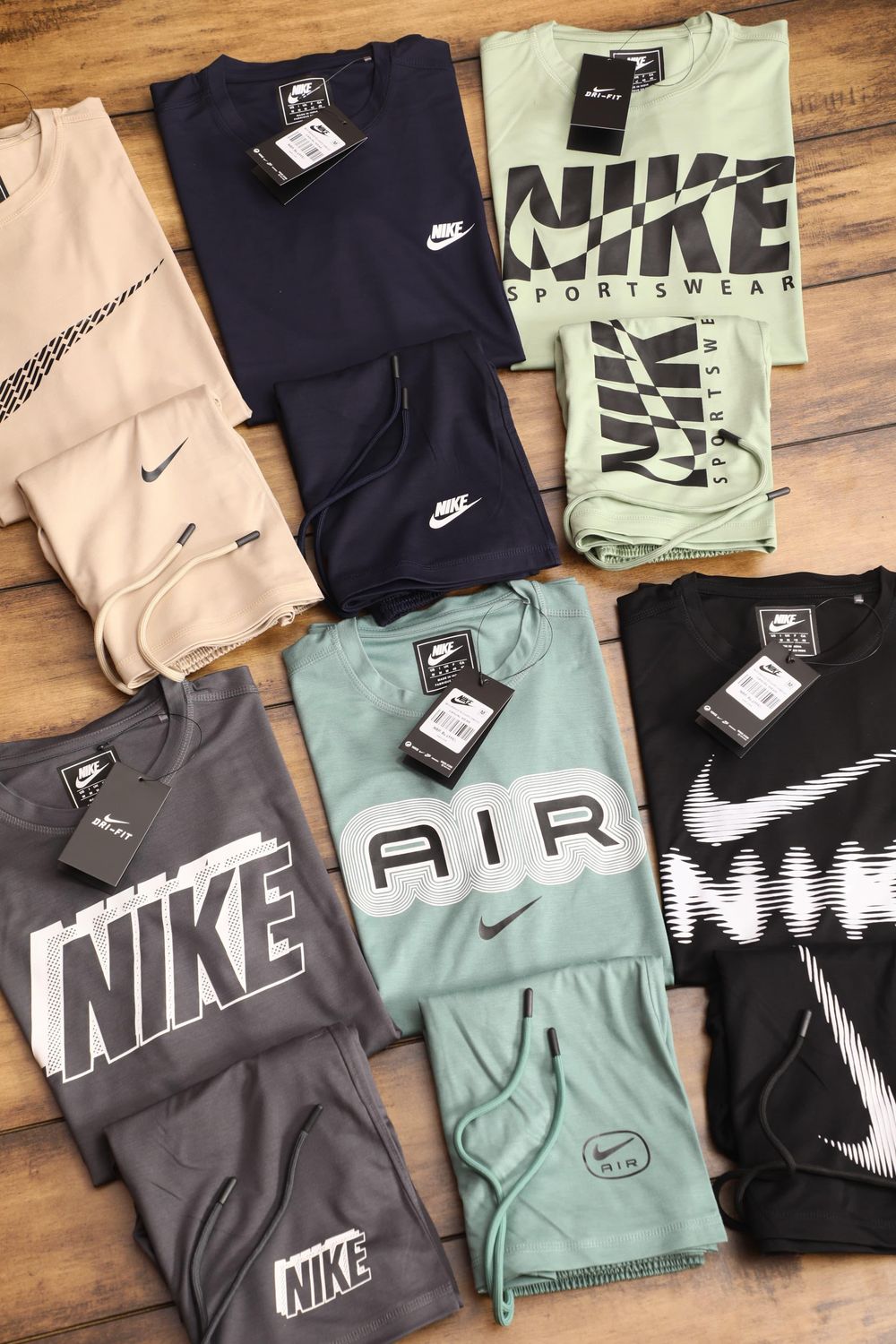 ​NIKE Premium Quality Round Neck Half Sleeve T-shirt &amp; Shorts Men&#39;s Co-ord Set - 50 Pc