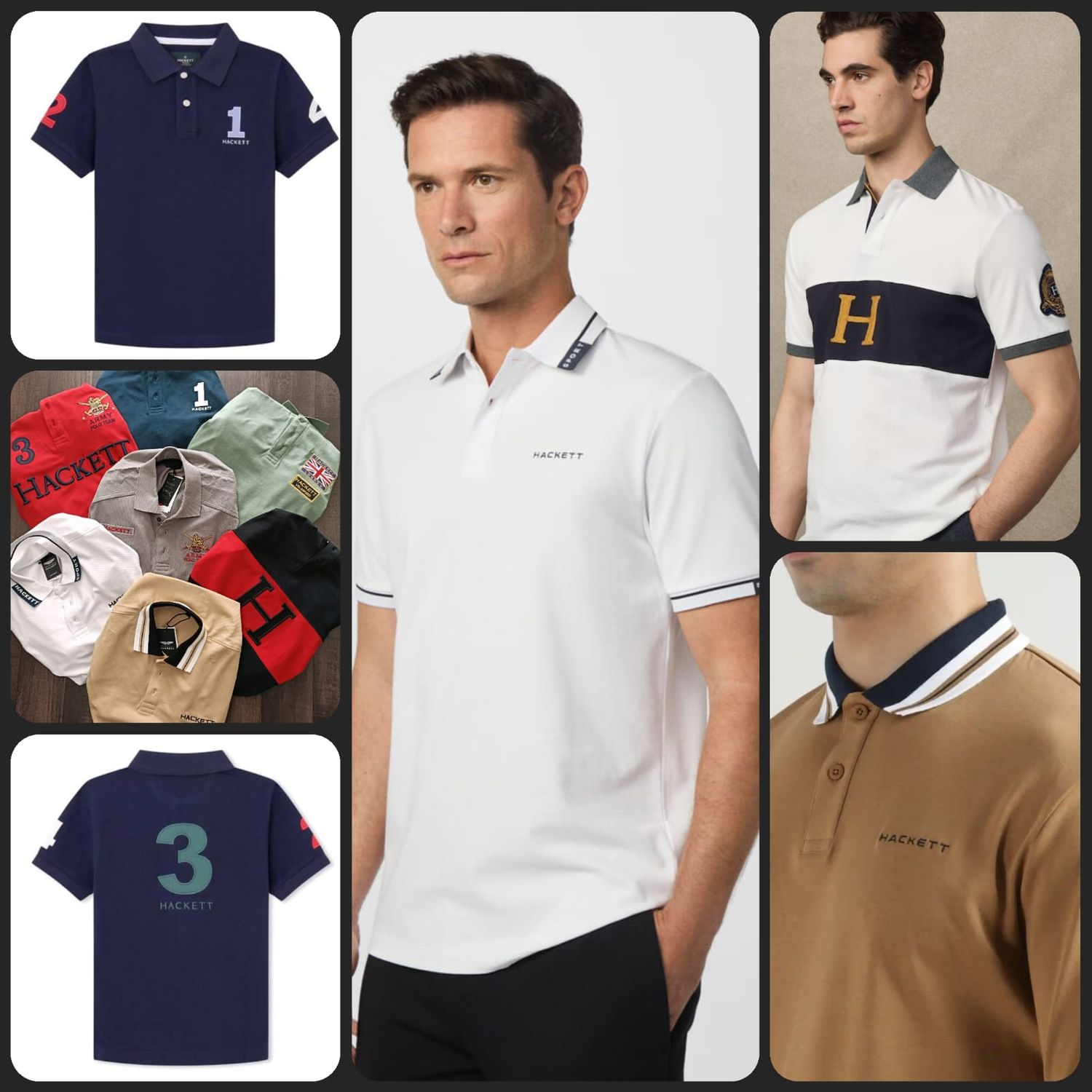 ​Hackett Premium Quality Lycra Collar Neck Half Sleeve Men&#39;s T-shirt - 61 Pc