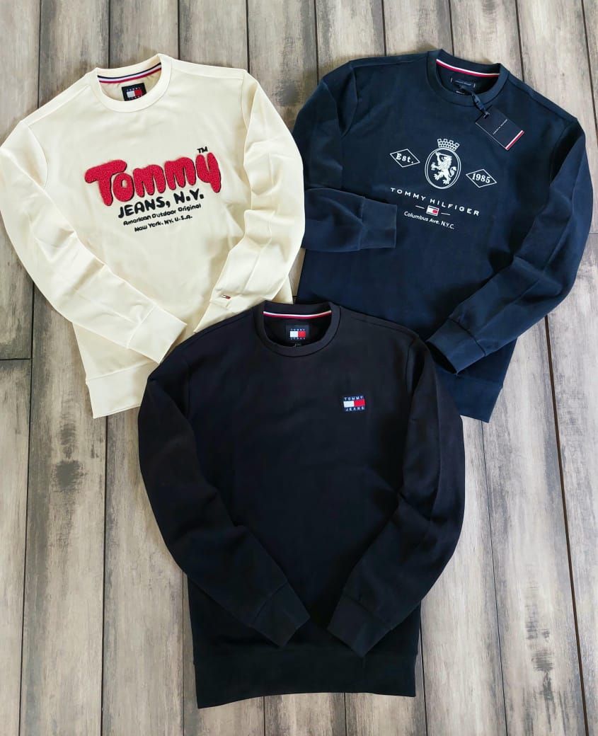 Tommy Premium Quality Round Neck Full Sleeve Men&#39;s Sweatshirt - 39 Pc