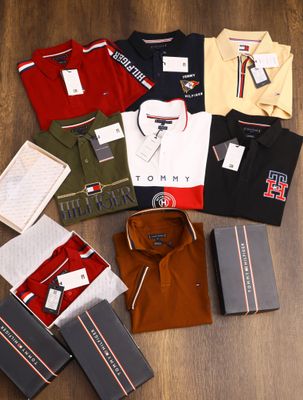 Tommy Hilfiger Premium Quality Cotton Collar Neck Half Sleeve Men&#39;s T-shirt - 44 Pc