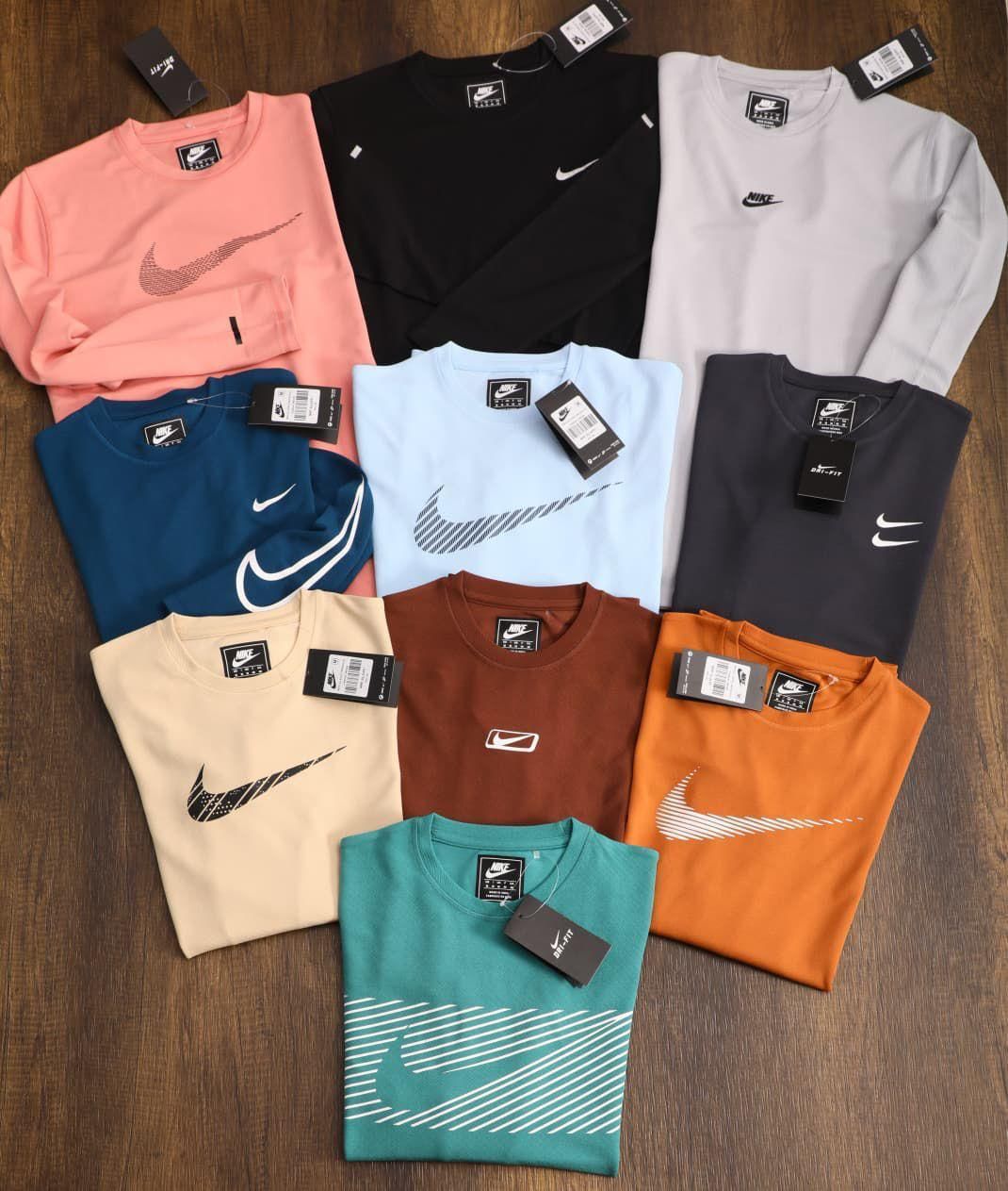 NIKE Premium Quality 4way Lycra Round Neck Full Sleeve Men&#39;s T-shirt - 43 Pc