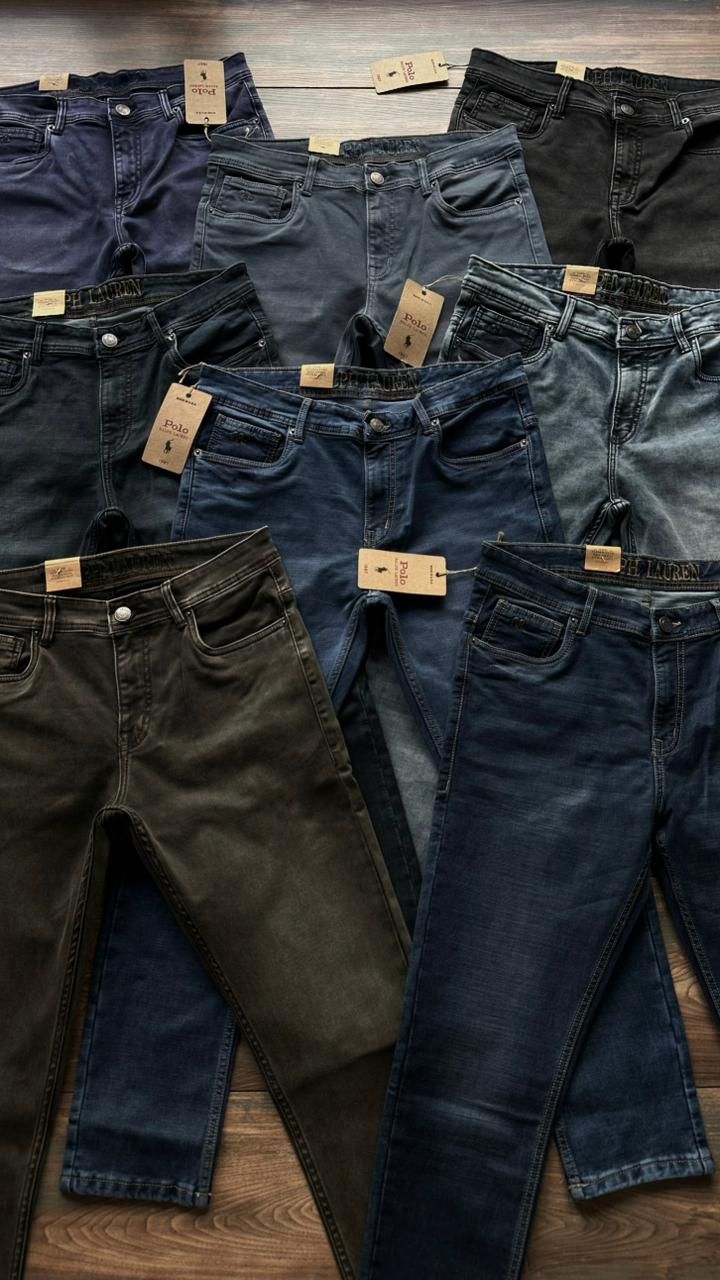 RALPH LAUREN Premium Quality Carrot Fit | Ankle Length Cotton Stretchable Men&#39;s Denim Jeans - 65 Pc