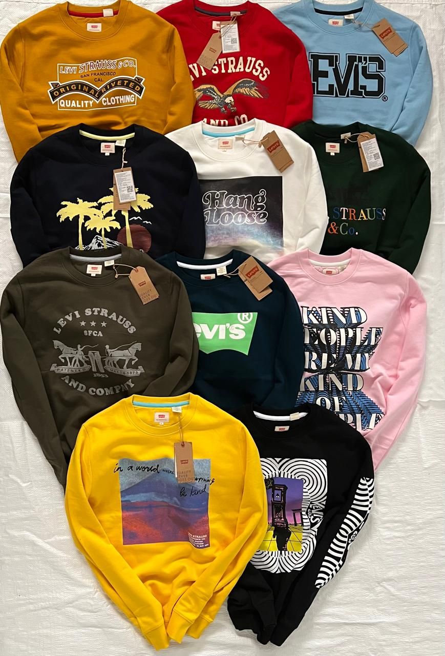 ​LEVIS Premium Quality Cotton Round Neck Full Sleeve Men&#39;s Sweatshirt - 81 Pc