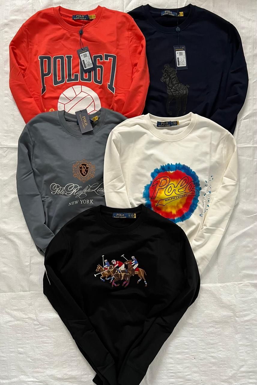 ​RL Polo premium Quality Round Neck Half Sleeve Men&#39;s Sweatshirt - 45 Pc
