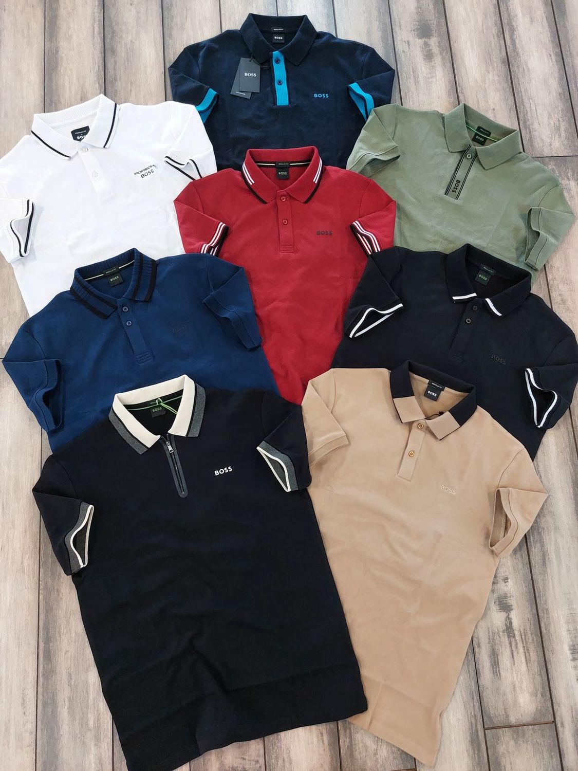 ​Boss Premium Quality Collar Neck Half Sleeve Men&#39;s T-Shirt - 68 Pc