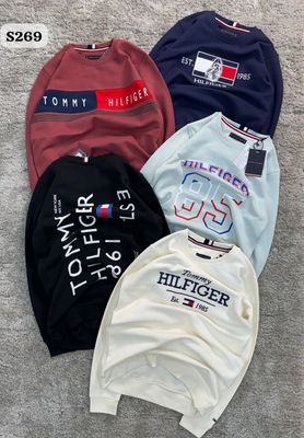 Tommy Hilfiger Premium Quality pure cotton Round Neck Full Sleeve Men&#39;s pullovers - 48 Pc