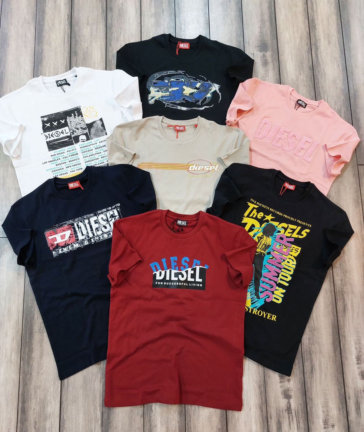 Diesel Premium Quality Round Neck Half Sleeve Men&#39;s T-Shirts - 60 Pc