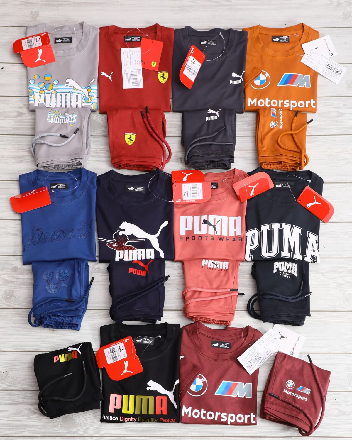 PUMA Premium Quality ( Unisex ) 4way Lycra BOYS &amp; Girls Co-ord Set - 64 Pc