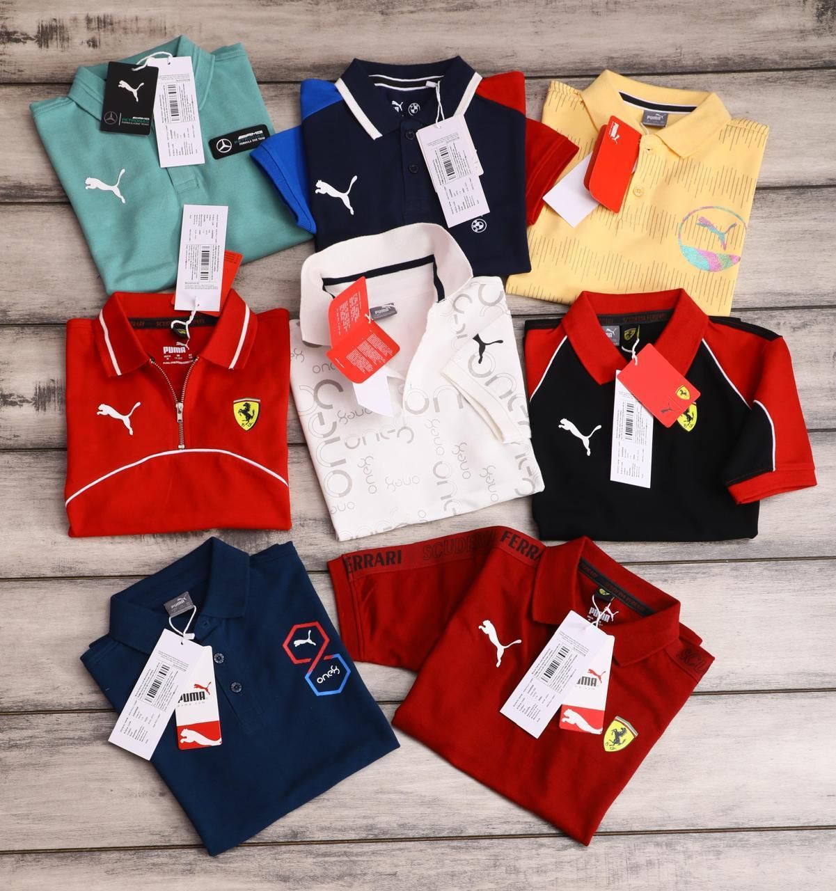​PUMA Premium Quality ( Unisex ) Collar Neck Half Sleeve Boys &amp; Girls Polo T-shirt - 55 Pc