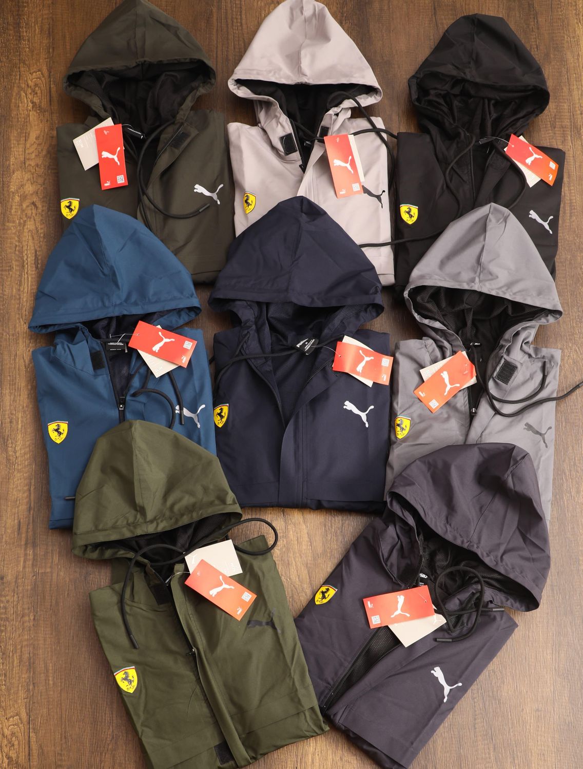 PUMA FERRARI Premium Quality Waterproof with Inside Suporting Mesh &amp; Hooded Men&#39;s Jacket - 50 Pc