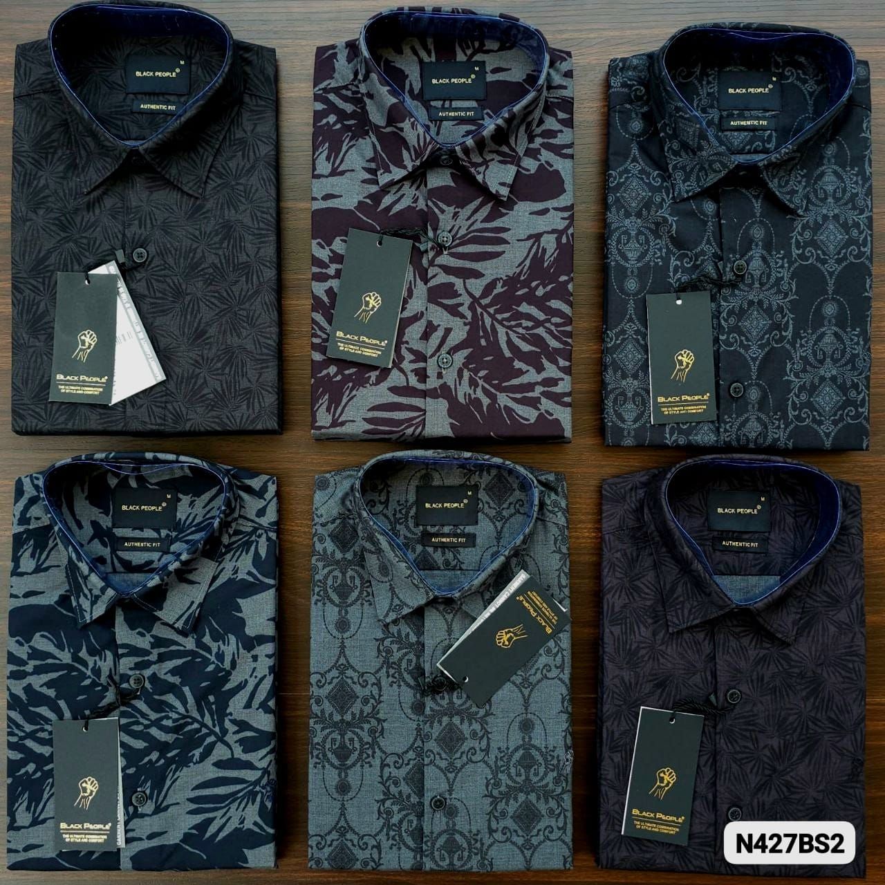 BLACK PEOPLE Premium Quality Cotton Collar Neck Full Sleeve Men&#39;s Shirt -40 Pc