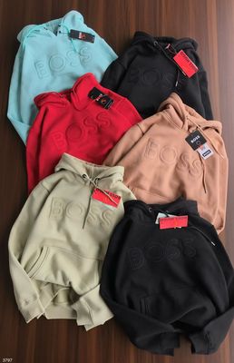 Boss Premium Quality Cotton Full Sleeve Men&#39;s Fleece Hoodiee - 24 Pc