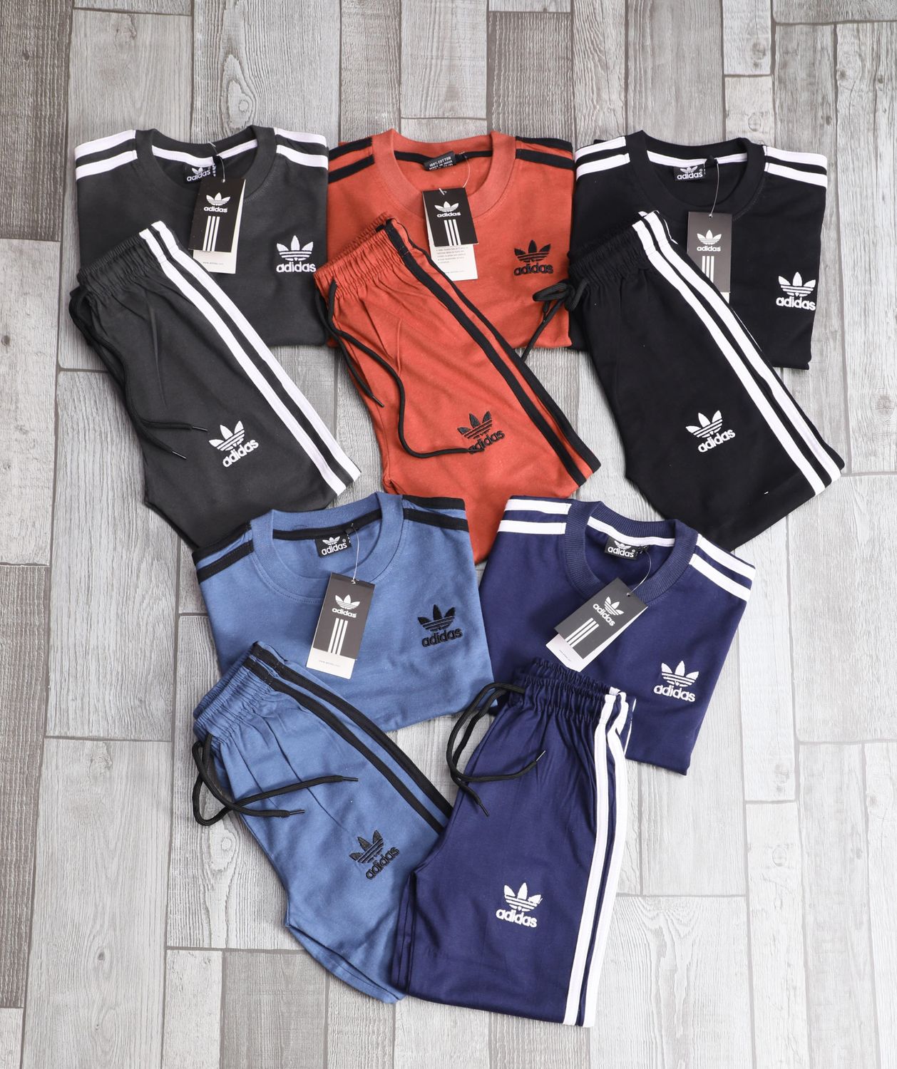 Adidas Premium Quality Cotton Round Neck Kids T-shirt And Track Pant - 68 Pc