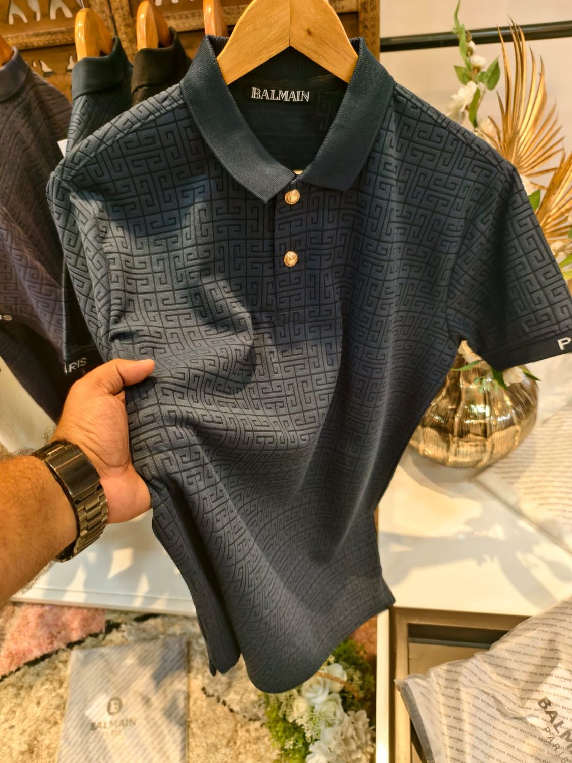 BALMAIN ​IMPORTED JACQUARD POLO- 52 PC