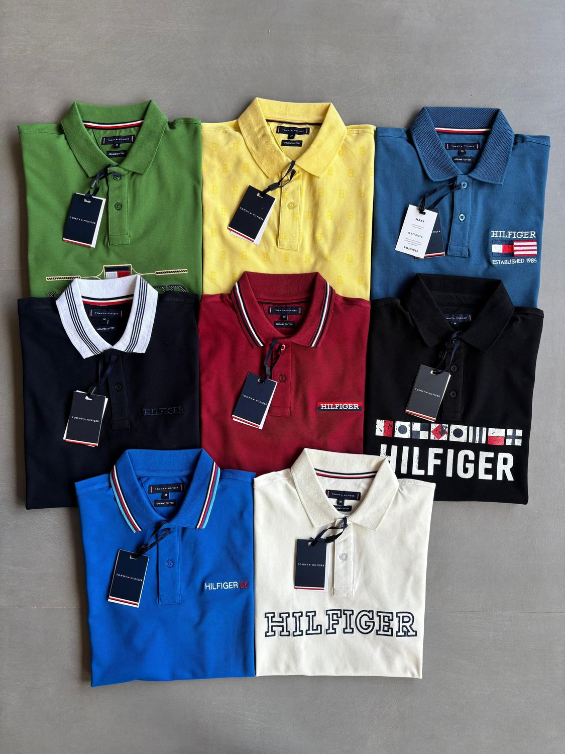 ​TOMMY HILFIGER Premium Quality Cotton Collar Neck Half Sleeve Men&#39;s T-shirt - 72 Pc